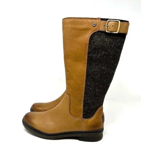 UGG Janina Chestnut Leather Waterproof Riding Boots - Size 6.5 - New #1018472 - Picture 11 of 13